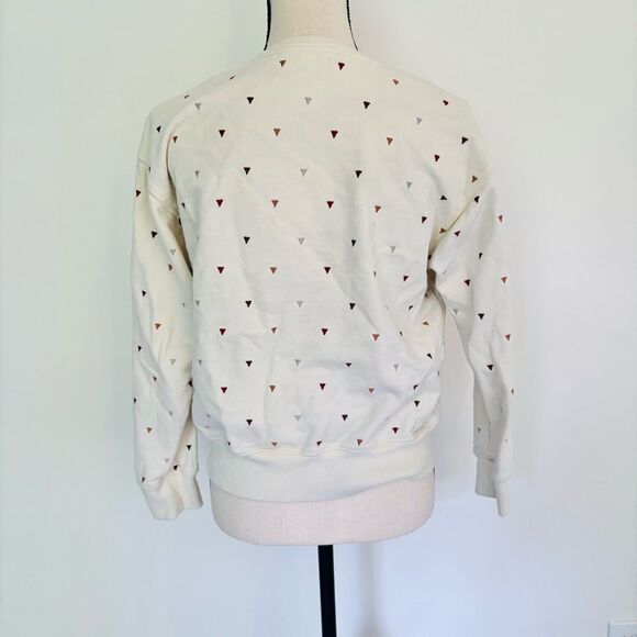 Böhme Ivory Sweatshirt – Embroidered Triangle Detail Pullover Size XS - Picture 4 of 5